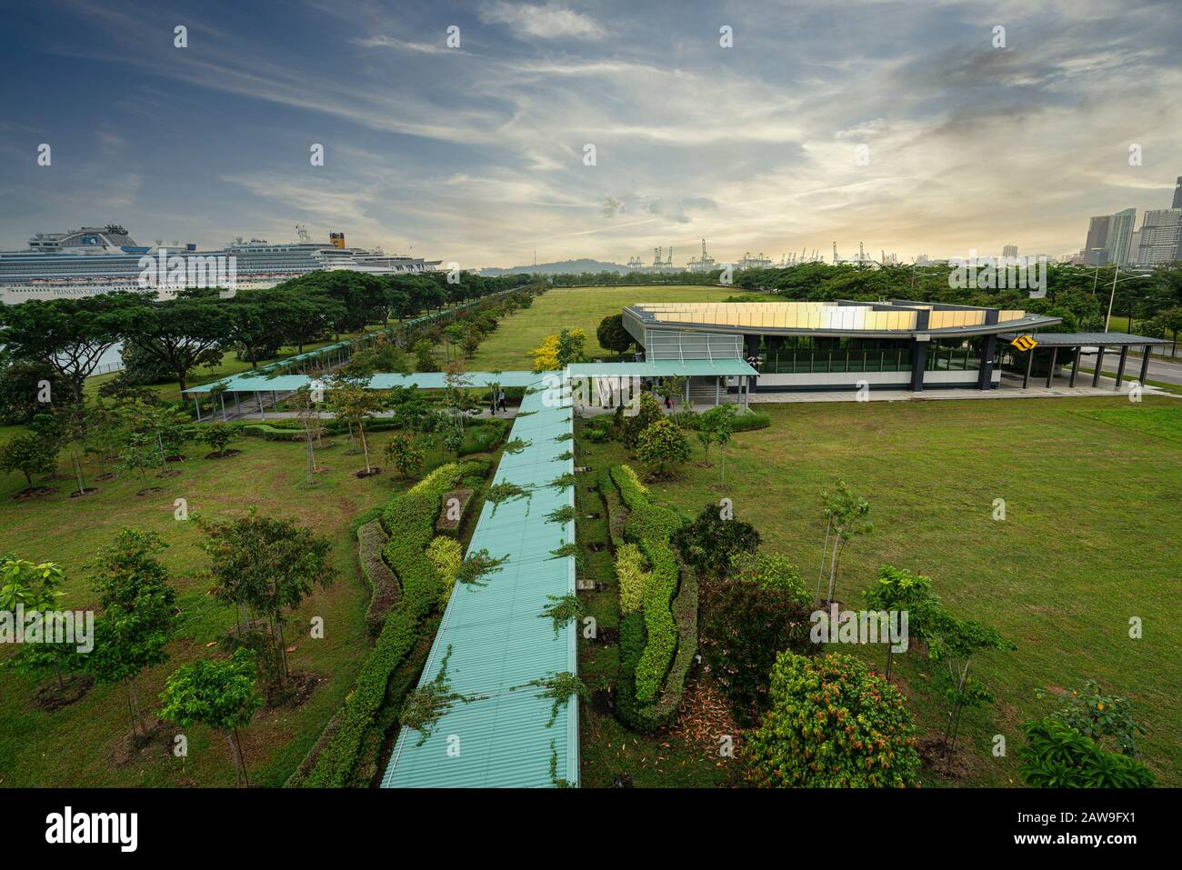 Singapur. Januar 2020. Blick auf den Park Marina South Pier Stockfoto
