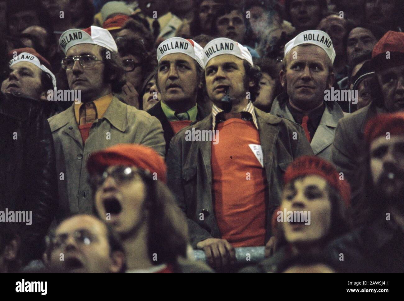 Niederländische Fans während der Fußball-Weltmeisterschaft 1974 Datum: 30. April 1974 Schlagwörter: Anhänger, WELTMEISTERSCHAFTEN, Sport, Fußball Stockfoto