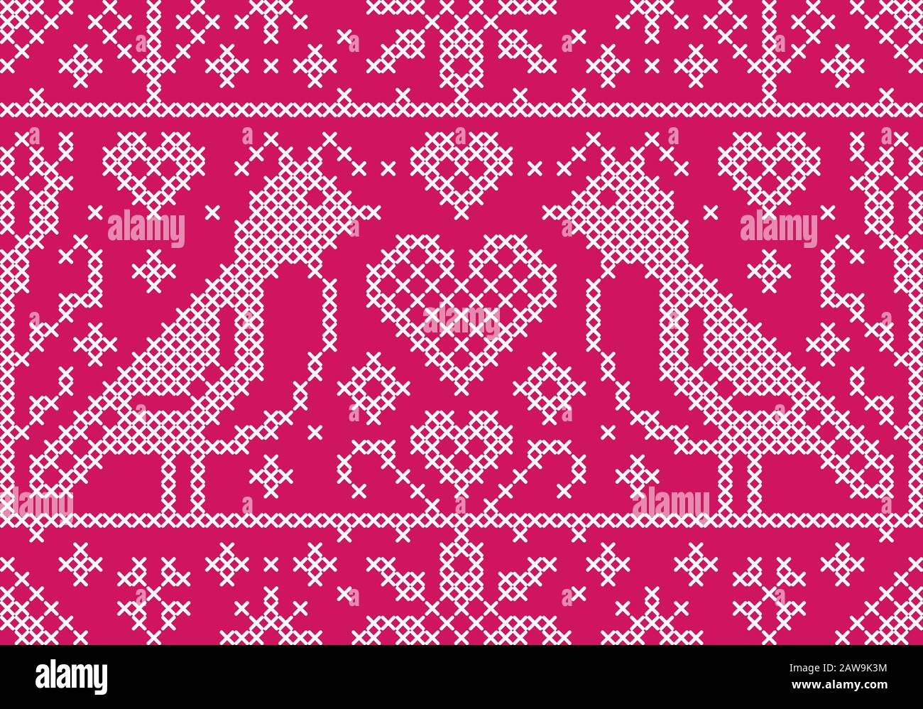 Stickmuster mit Kreuzstich Stock Vektor