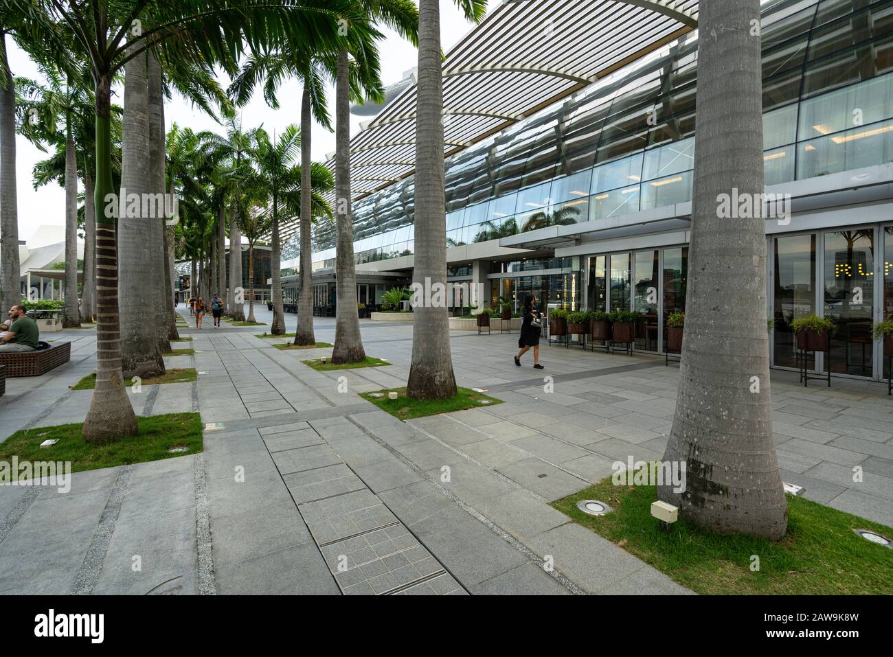 Singapur. Januar 2020. Blick auf die Promenade Marina Bay Stockfoto