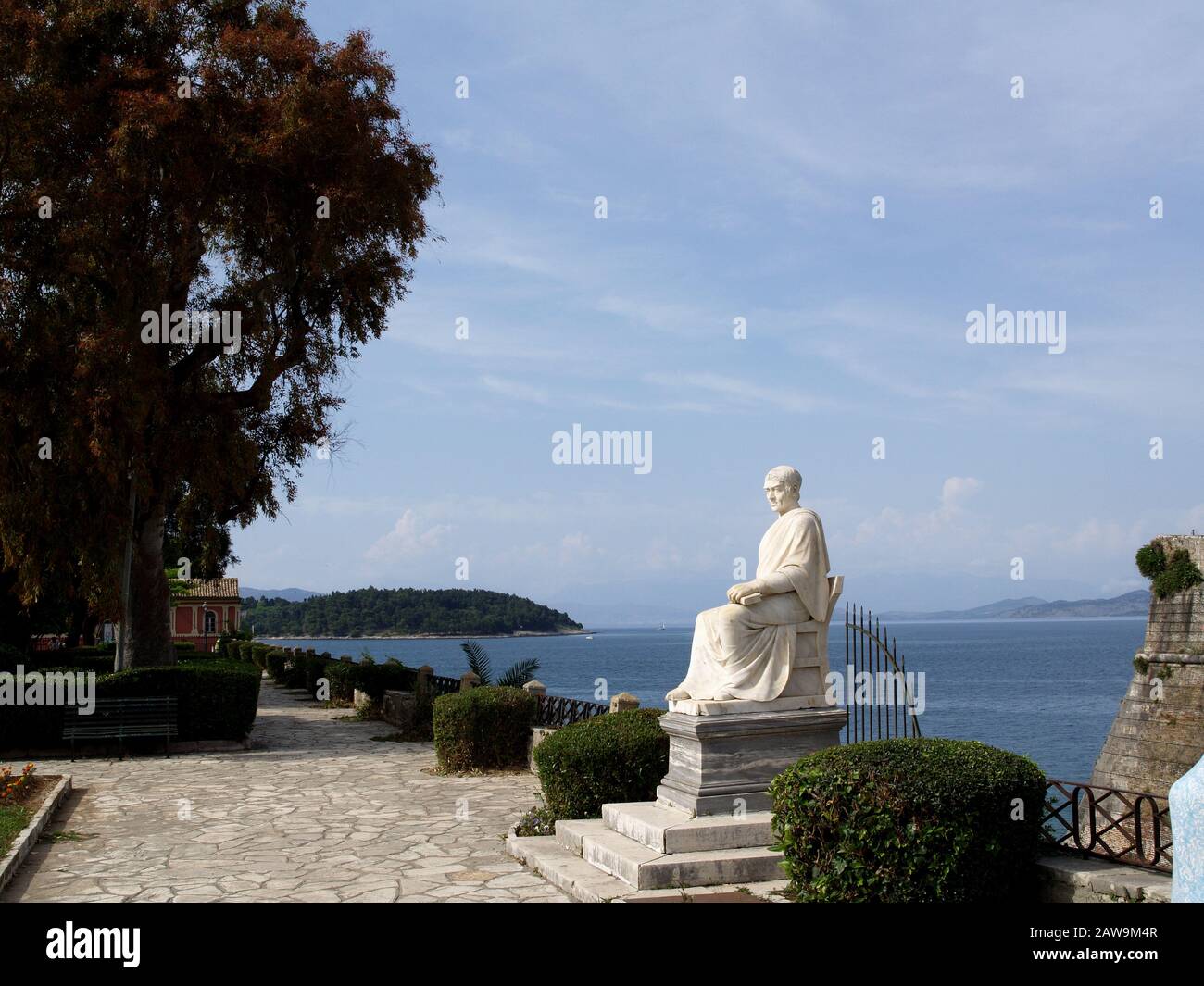 Statue von Guilford, ein englischer philhellene, die in Korfu, in Boschetto Gärten, Spaniada, Korfu Stadt, Kerkyra, Griechenland lebte Stockfoto