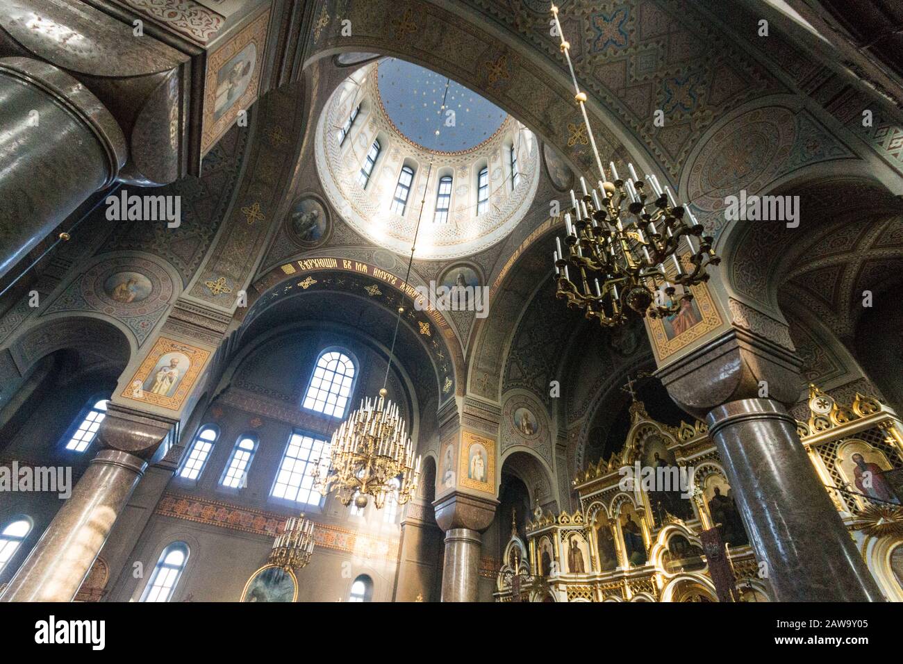 Helsinki, Finnland. Uspenski-kathedrale (Uspenskin katedraali), einem Östlichen Orthodoxen Kathedrale, die 1352 von der Jungfrau Maria gewidmet Stockfoto