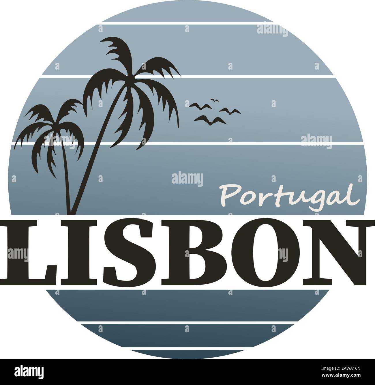 Lissabon Portugal Europe Flat Icon Vector Art Stock Vektor