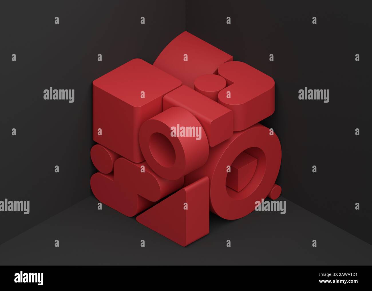 Abstraktes 3D-Rendering, moderner Hintergrund, Grafikdesign Stockfoto