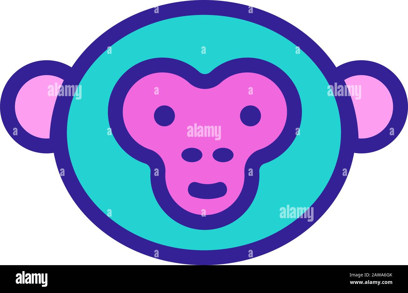 Vektor der Affen-Ikone. Isolierte Darstellung des Kontursymbols Stock Vektor