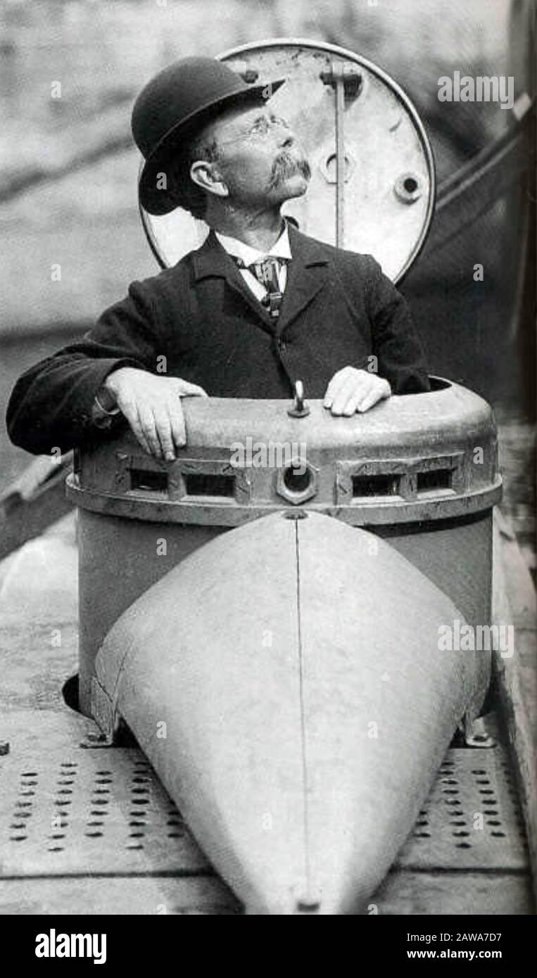 John PHILIP HOLLAND (1844-1914) irischer Ingenieur, der das erste U-Boot entwickelte, das offiziell von der US Navy und dem ersten U-Boot der Royal Navy in Auftrag gegeben wurde. Stockfoto