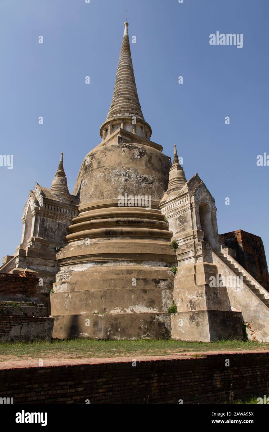 Tempelruinen in Ayutthaya, Thailand. Stockfoto