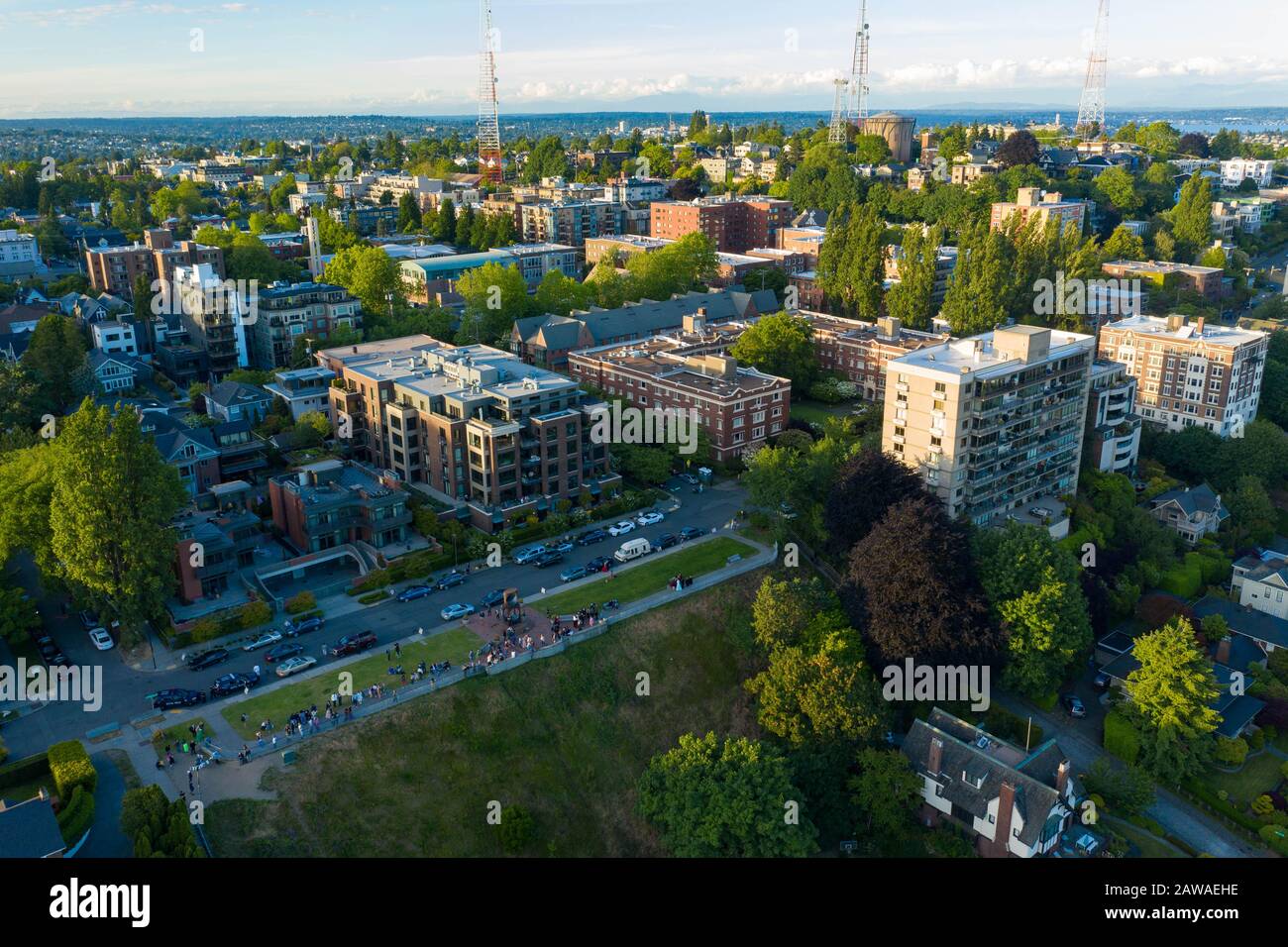 Das Viertel Queen Anne in der Stadt Seattle Stockfoto