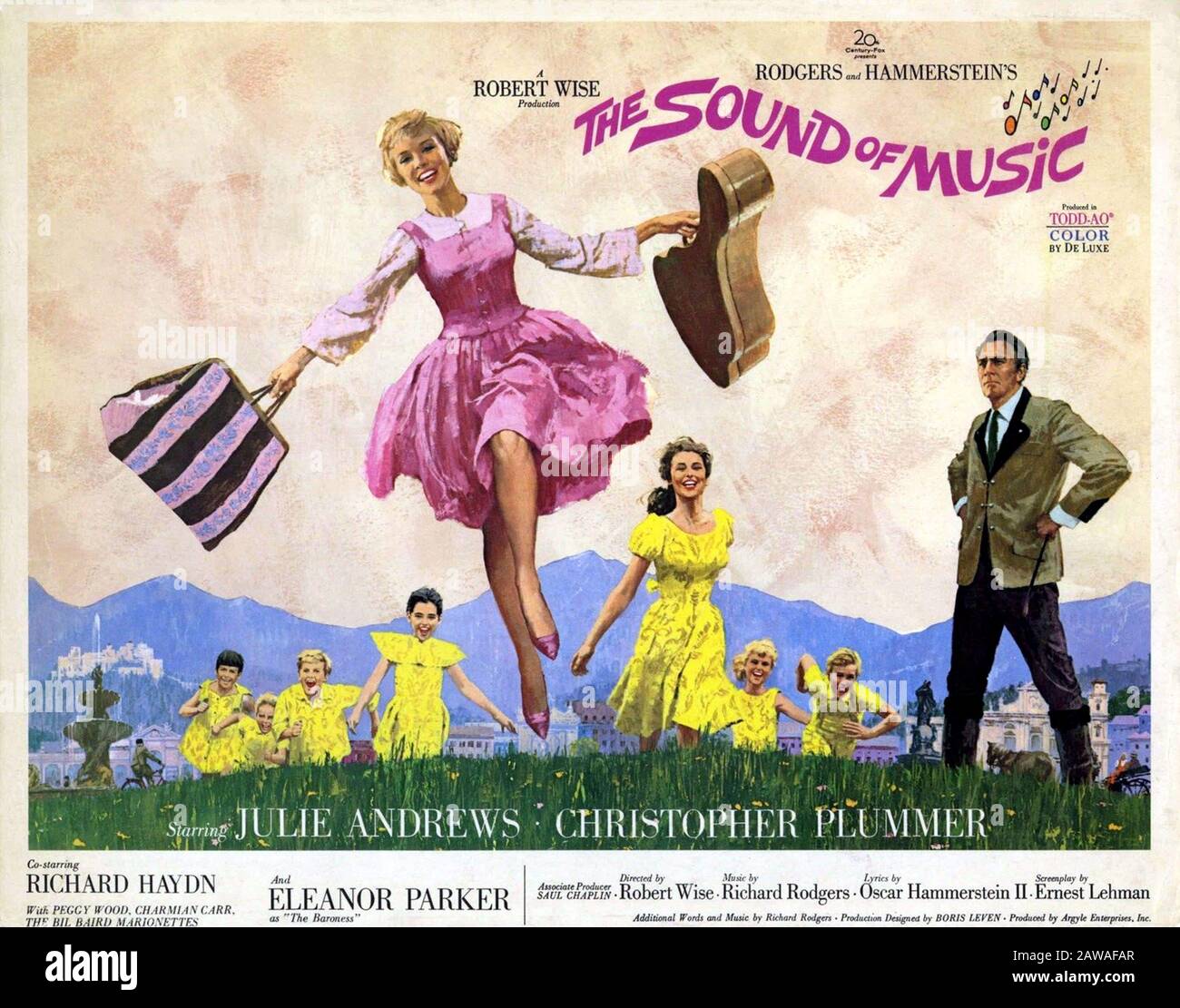 1965, USA: Das amerikanische Originalplakat für den Film THE SOUND OF MUSIC ( 1965 - Tutti insieme appassionatamente ) von Robert Wise , Witz Stockfoto