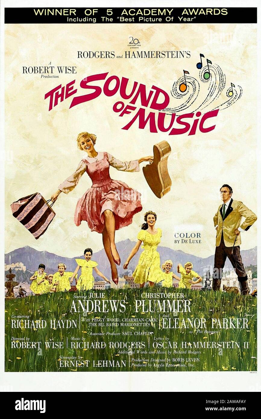 1965, USA: Das amerikanische Originalplakat für den Film THE SOUND OF MUSIC ( 1965 - Tutti insieme appassionatamente ) von Robert Wise , Witz Stockfoto
