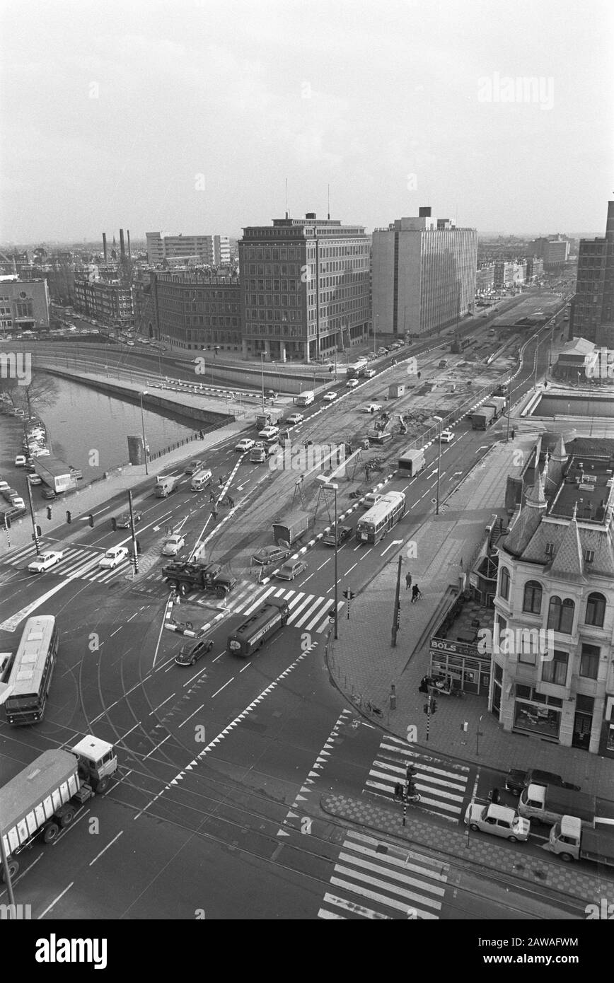 U-Bahn-Bau in Wibautstraat, Amsterdam Datum: 16. Februar 1971 Standort: Amsterdam, Noord-Holland Schlüsselwörter: U-Bahn-Bau Stockfoto