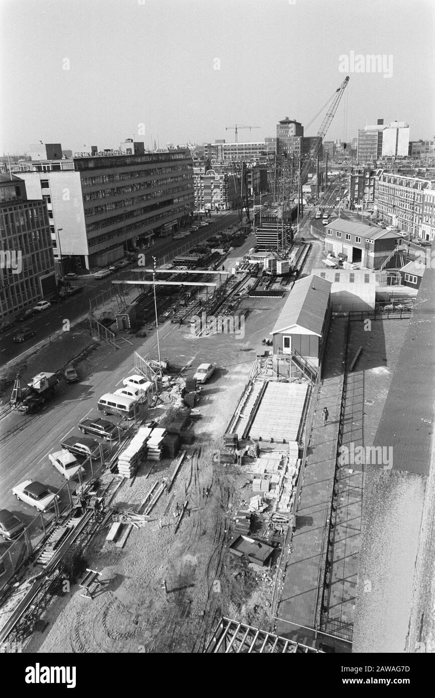 Metro-Arbeiten in Wibautstraat Amsterdam, Überblick Datum: 14. März 1972 Standort: Amsterdam, Noord-Holland Schlüsselwörter: U-Bahn-Bau Stockfoto