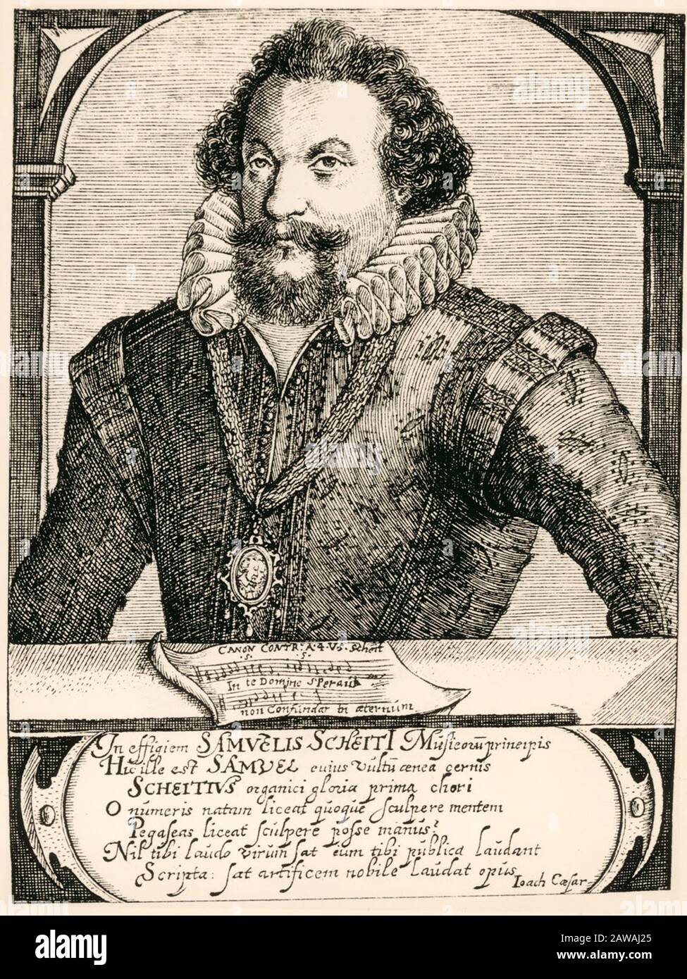 1.650 CA, DEUTSCHLAND: Der gefeierte deutsche Musikkomponist Samuel Scheidt (* 1587; † 1654) war Organist und Lehrer des Frühbarock. - KOMPOSITORISCH Stockfoto