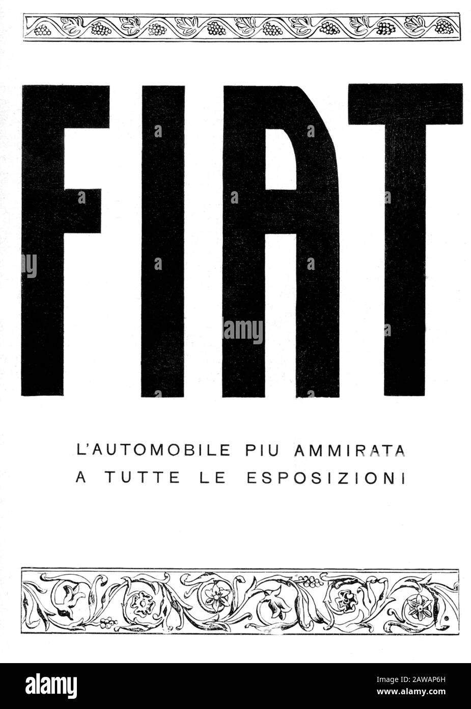 1924, ITALIEN: Die italienische Autoindustrie FIAT (F.I.A.T. Fabbrica Italiana Automobili Torino ) Werbung - GIANNI Agnelli - Automobil - automobili - Stockfoto