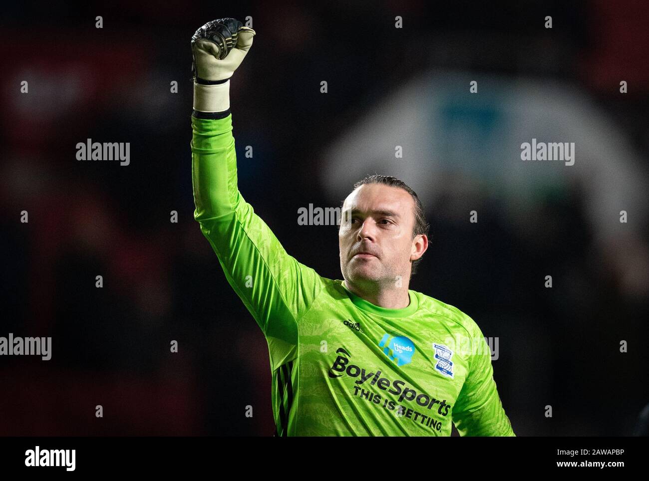 Bristol, Großbritannien. Februar 2020. Torhüter Lee Camp von Birmingham City während des Sky Bet Championship Matches zwischen Bristol City und Birmingham City am Ashton Gate, Bristol, England am 7. Februar 2020. Foto von Andy Rowland. Kredit: Prime Media Images/Alamy Live News Stockfoto