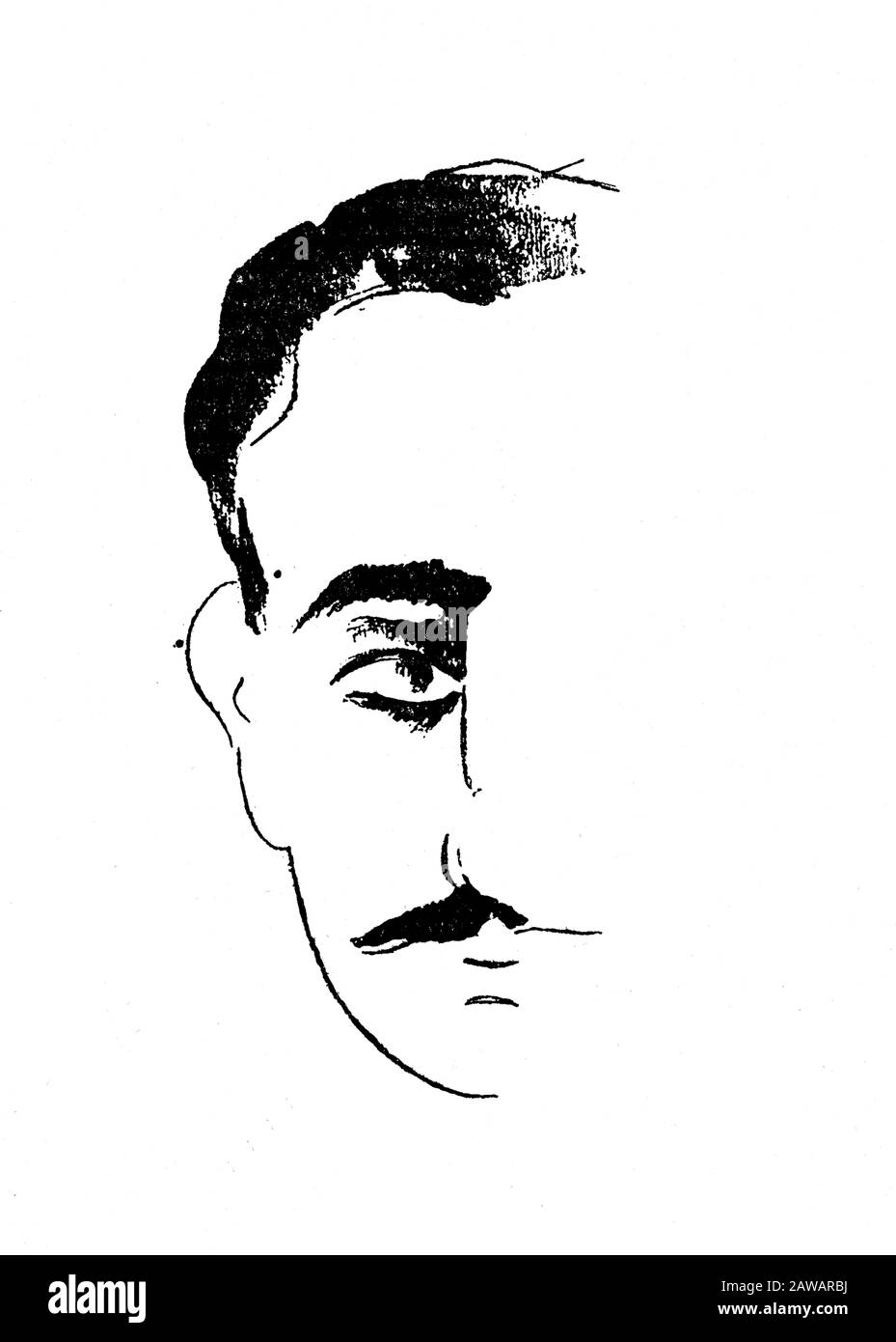 1935 , ITALIEN : Der italienische Theaterautor, Schriftsteller und Faschist Gerarca Politiker NINO D'AROMA ( 1902 - 1979 ), Porträtkarikatur von Miniaci . Verheiratet Wi Stockfoto