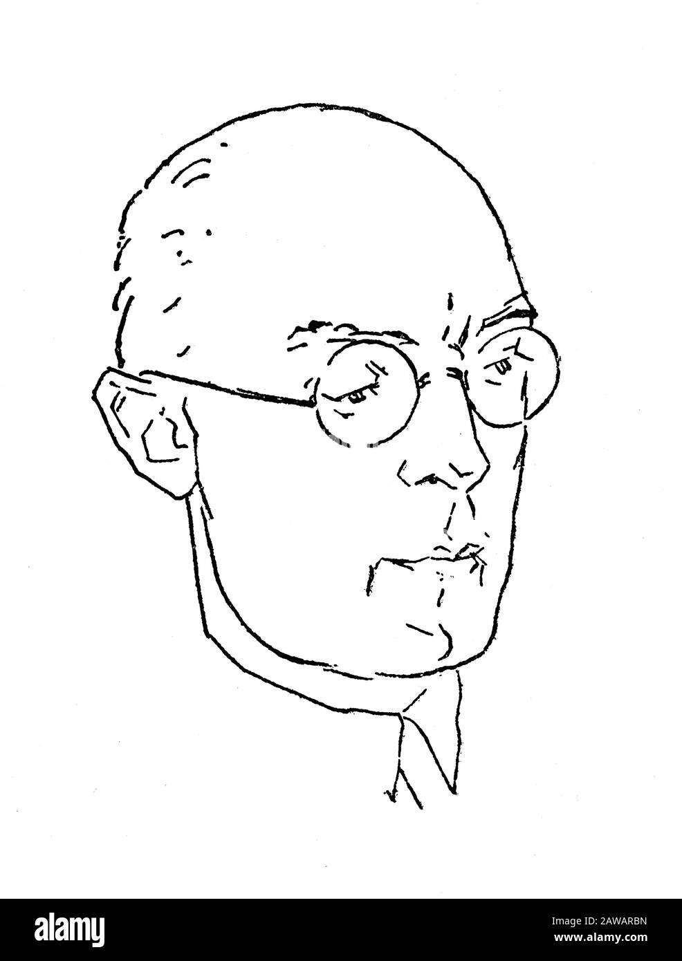 1935, ITALIEN: Der italienische Journalist, Theaterkritiker und Faschist, der Politiker Avvocato NICOLA DE PIRRO (* 1898; † 1979), Portrait Caricat Stockfoto