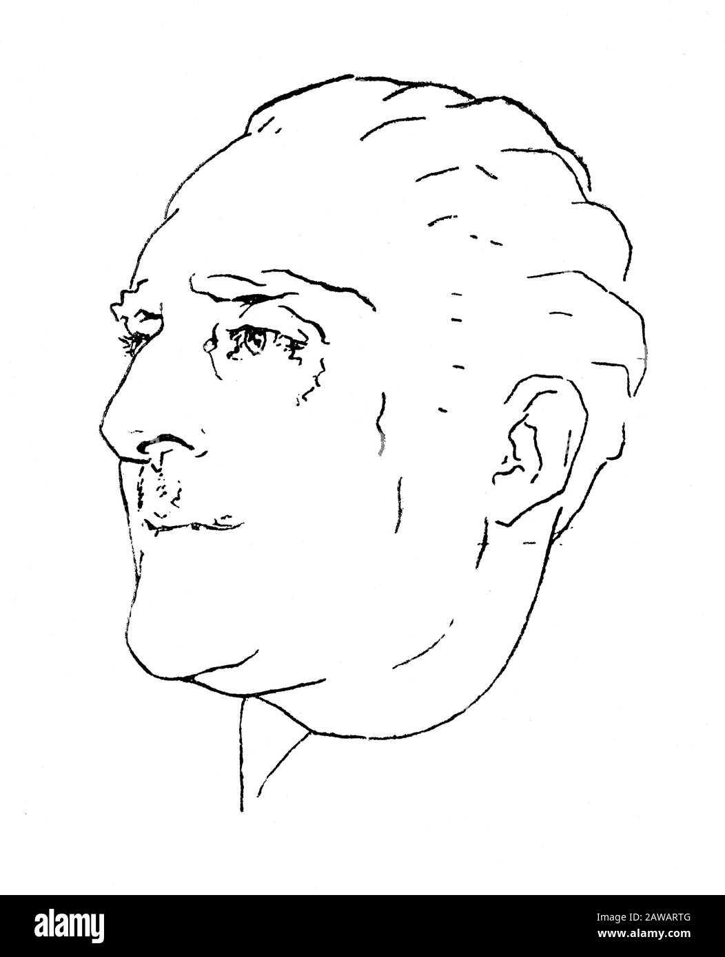 1935 , ITALIEN : Der italienische Spielautor und Schriftsteller CARLO LINATI (* 1878; † 1949), Porträtkarikatur von Miniaci . Antifaschistische Zeichen das MANIFEST DEGLI Stockfoto