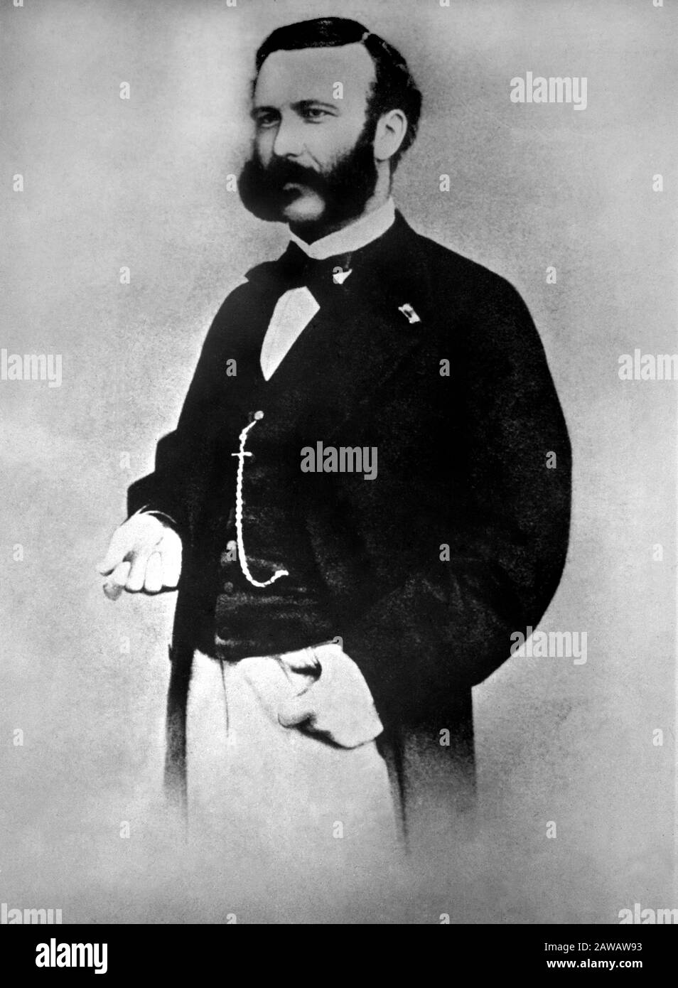 1860 Ca: Der schweizer HENRY DUNANT ( Jean Henri Dunant, * zwischen 180er und 1910 ), der Gründer des Roten Kreuzes, und der erste Empfänger des Friedensnobelpreises . Die Stockfoto