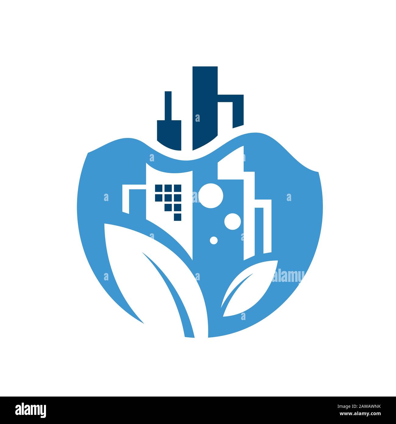 Einfache, kreative Aquascapes Aquarium-Logo-Design Vektorsymbole Stock Vektor