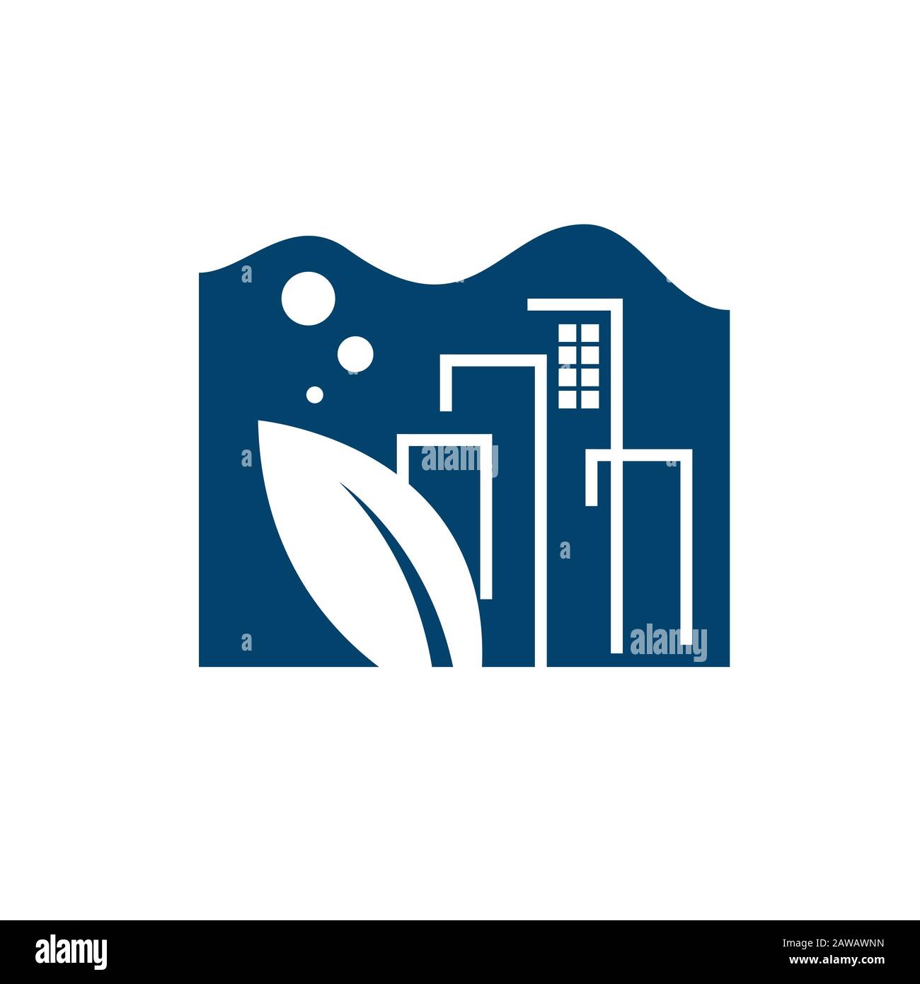 Einfache, kreative Aquascapes Aquarium-Logo-Design Vektorsymbole Stock Vektor