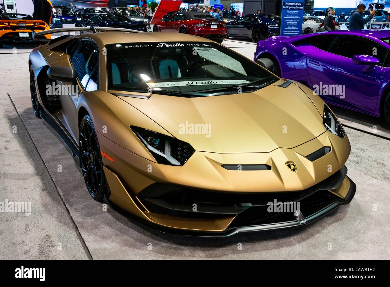 Chicago Illinois Vereinigte Staaten 6 Februar 2020 Lamborghini Aventador Svj Auf Der Chicago Auto Show 2020 Zu Sehen Stockfotografie Alamy