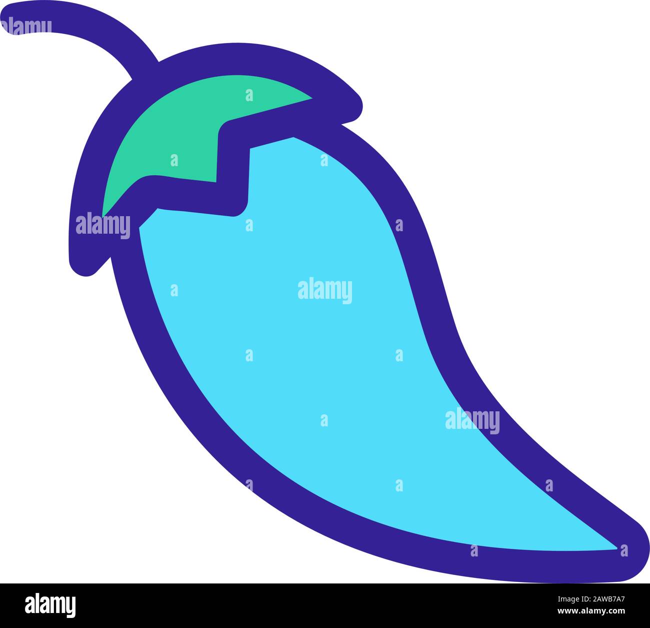 Paprikapfeffer - Symbolvektor. Isolierte Darstellung des Kontursymbols Stock Vektor