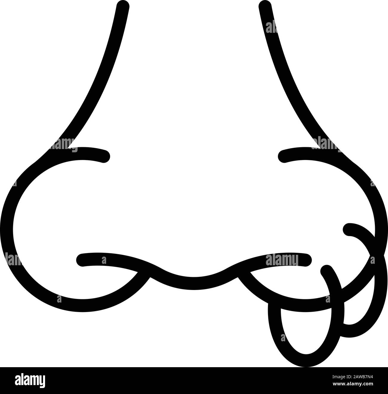 Piercing-Symbol für die Nase, Outline-Stil Stock Vektor