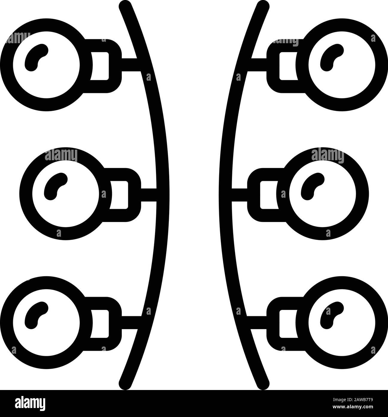 Piercing-Symbol aus Hautmetall, Outline-Stil Stock Vektor