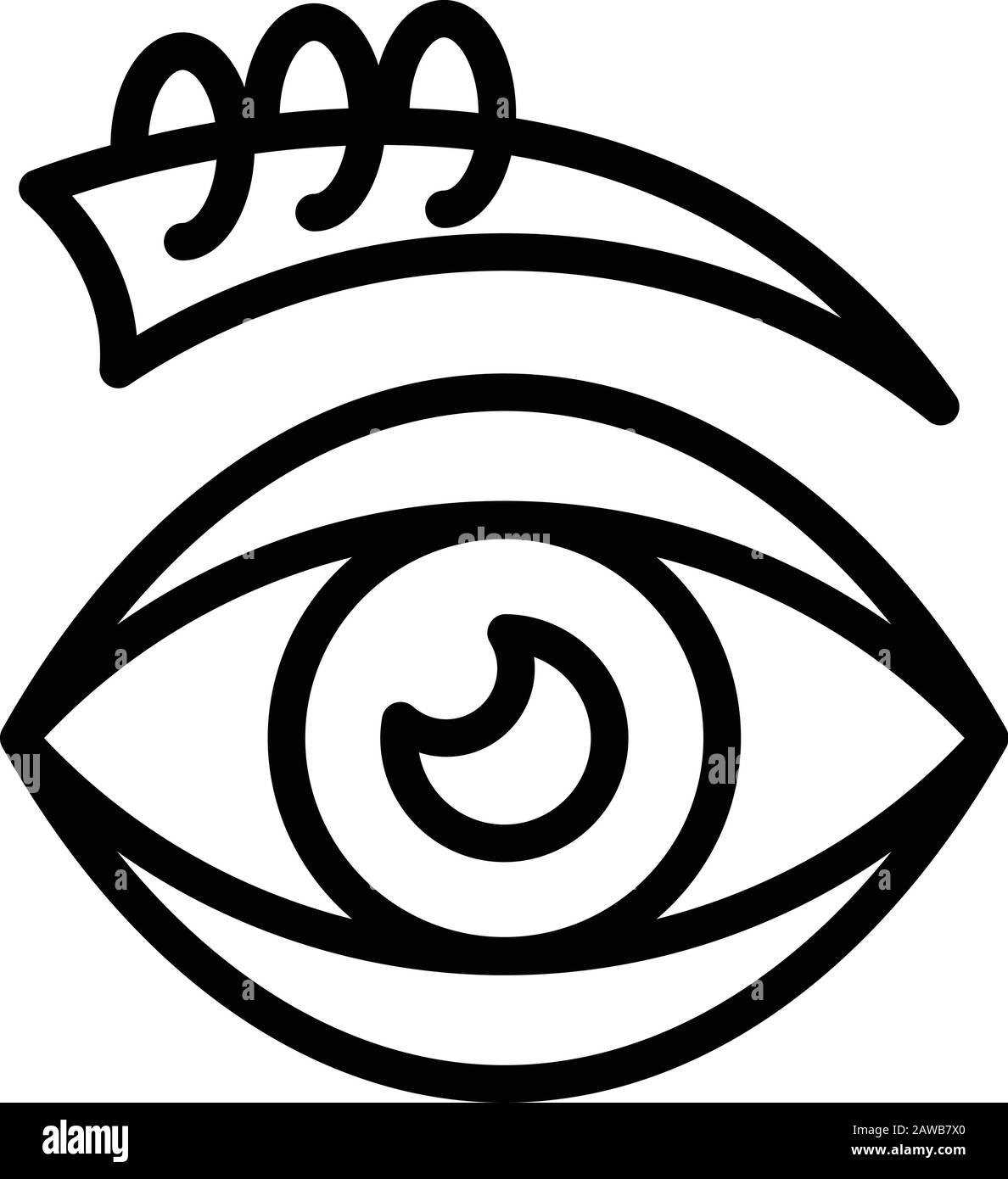 Symbol für das durchstechen der Augen, Outline-Stil Stock Vektor