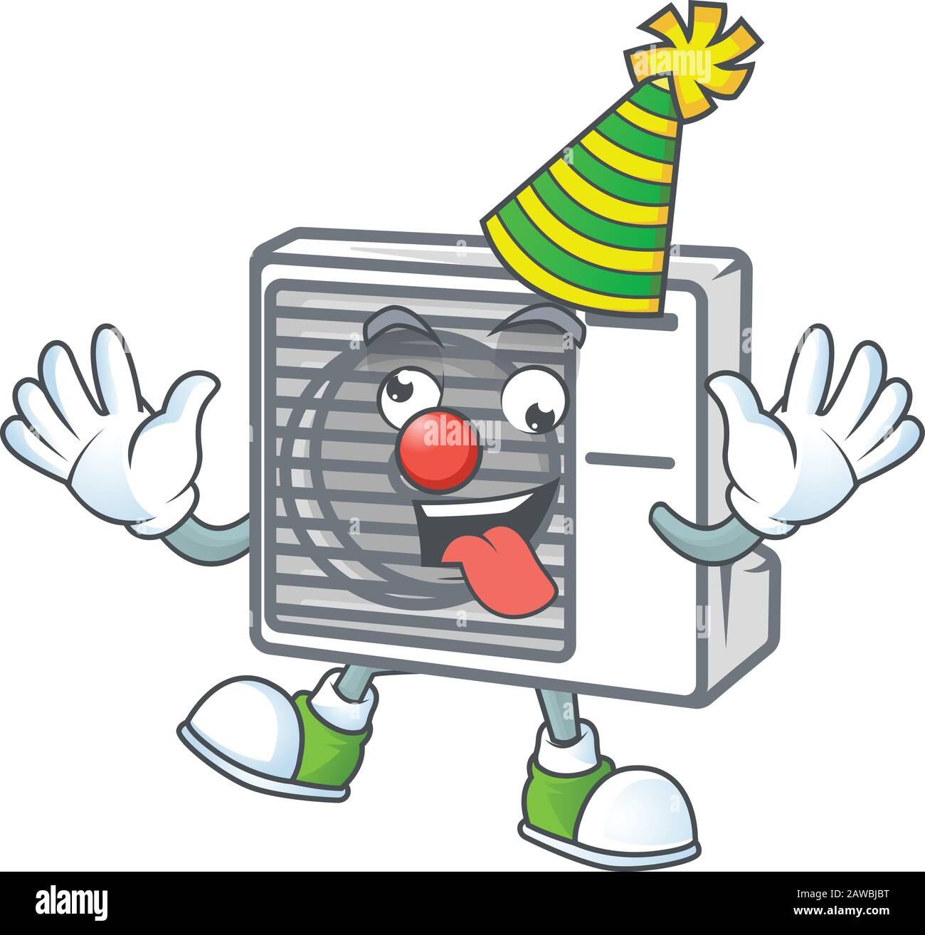 Niedlich und lustig Clown Split Klimaanlage Cartoon Charakter Maskottchen  Stil Stock-Vektorgrafik - Alamy