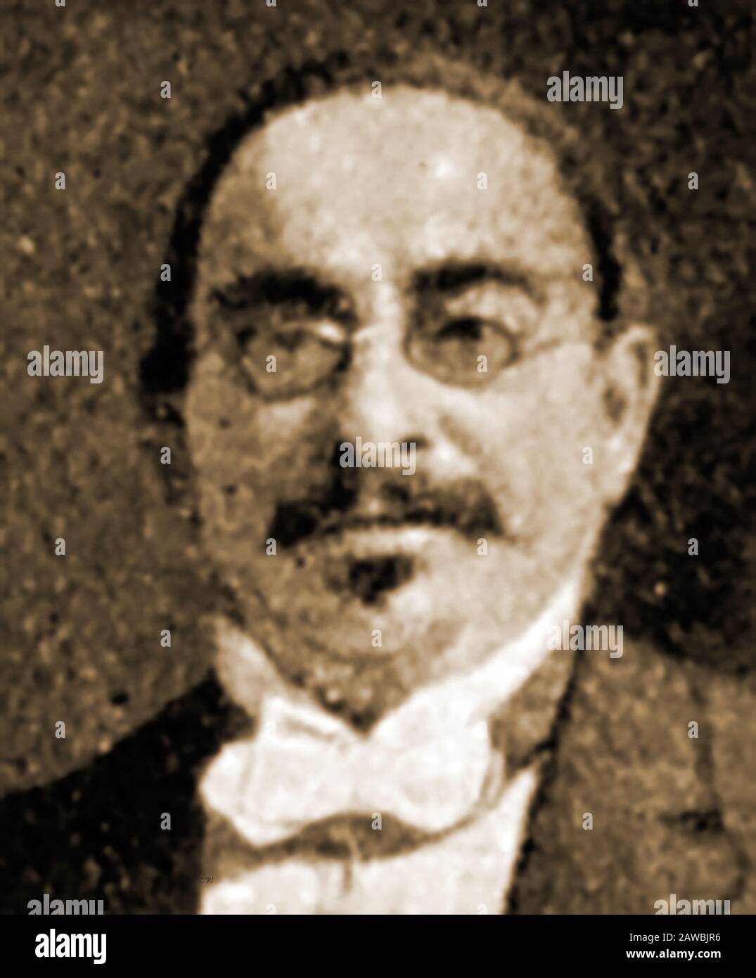 1921 gedrucktes Porträt von Sir M M Bhownacit, dem angloindischen Politiker. Sir Mancherjee Merwanjee Bhownaggree KCIE war ein (in Bombay/Mumbai geborener) Rechtsanwalt und Politiker der British Conservative Party, der den Wahlkreis Bethnel Green East in London vertrat. Er ist auf dem Brookwood Cemetery (London Necropolis) begraben, einst der größte Friedhof der Welt und hatte einen eigenen Bahnhof Stockfoto