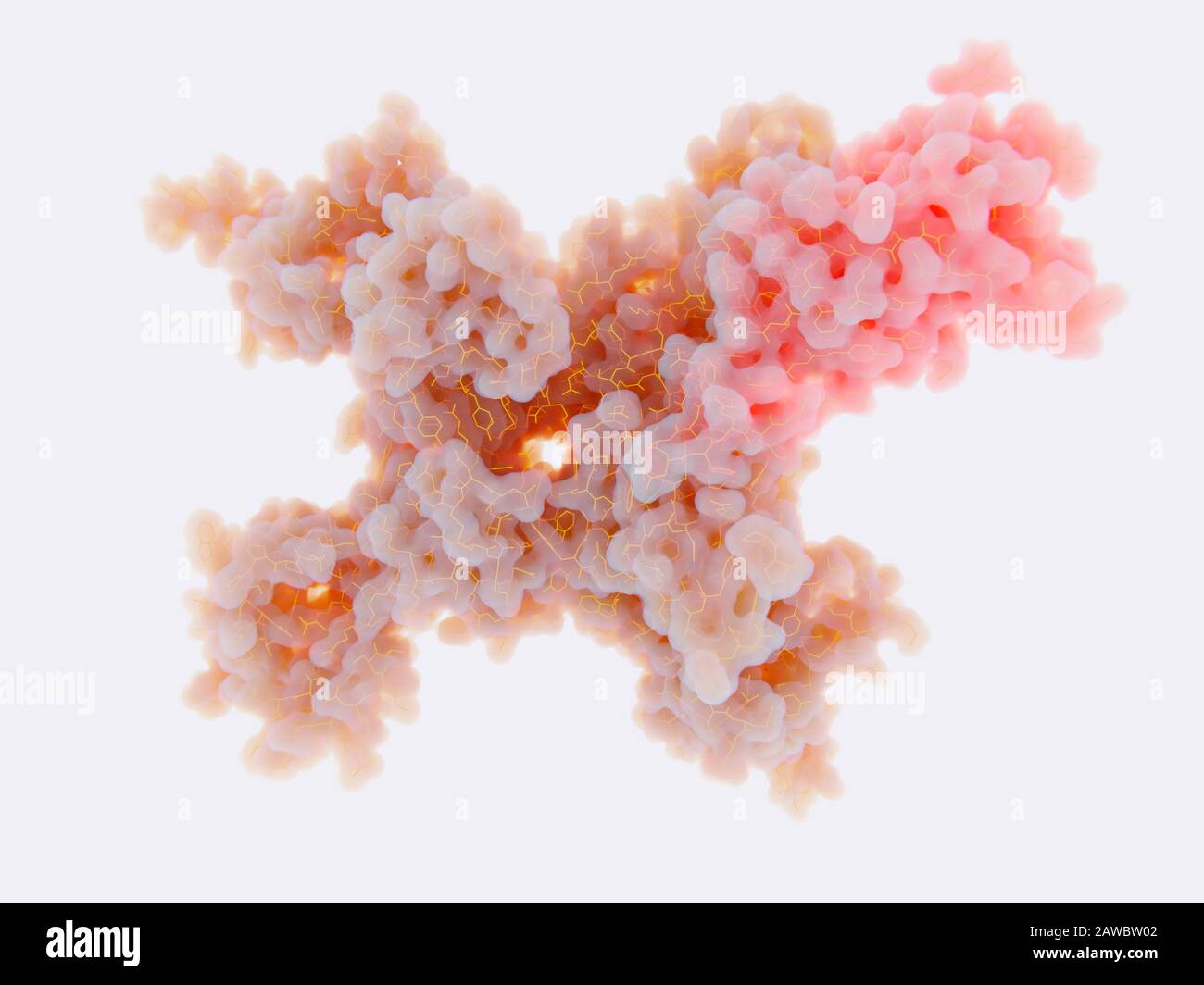 Mit Spannung getriggerter Natriumkanal, Molekularmodell Stockfoto
