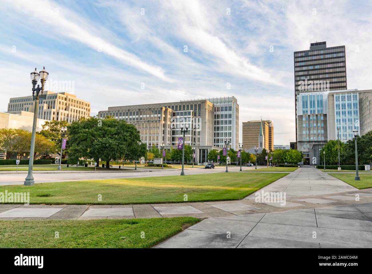 Baton Rouge, LA - Oktober 6, 2019: Baton Rouge City Skyline von Capitol Park Stockfoto