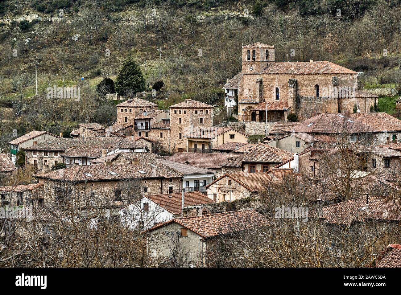 Die Stadt Escalada ist ein historisch-künstlerischer Komplex in der Provinz Burgos, Kastilien und Leon, Spanien, Europa Stockfoto