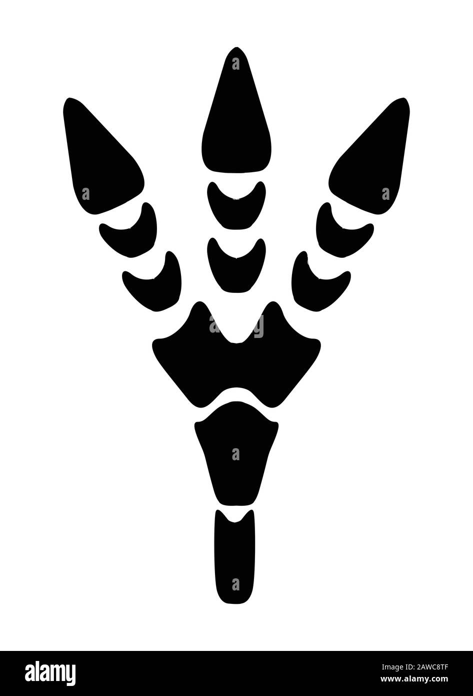 Dinosaurier-Fußabdruck-Silhouette über weißem Hintergrund Stock Vektor Dinosaurier-Fußabdruck-Silhouette über weißem Hintergrund Stock Vektor