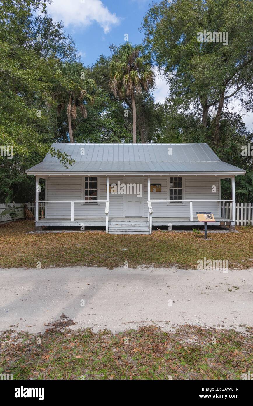 Bekannt als Das Old Tenant House in Debary Hall Historic Site in Debary Florida USA Stockfoto