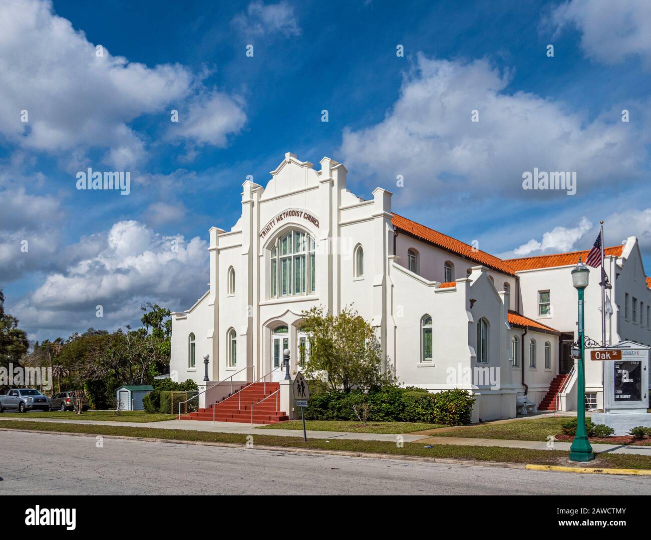 Trinity United Methodist Church in der historischen Altstadt von Arcadia Florida Stockfoto