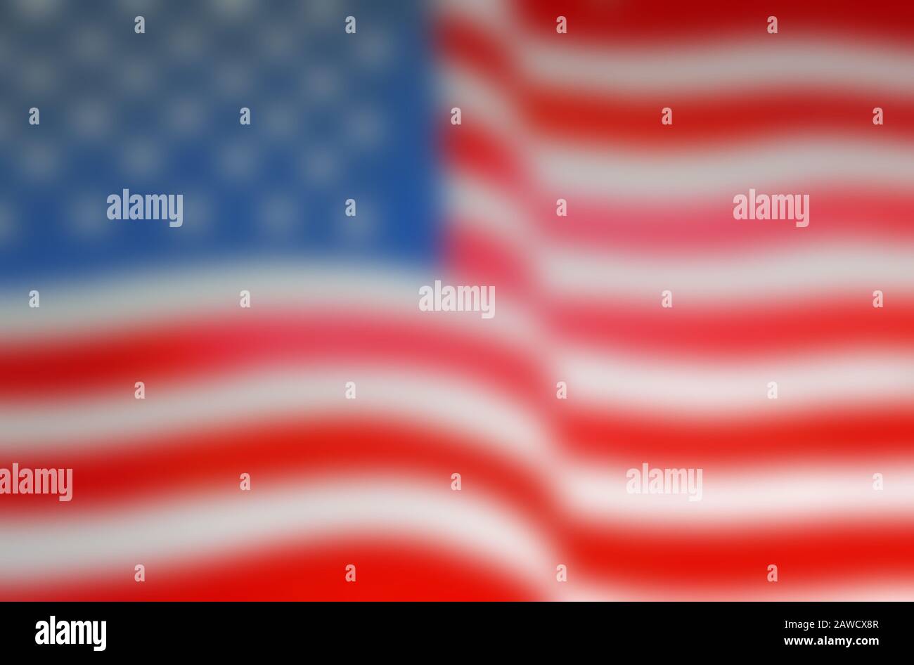 Verschwommener Hintergrund einer gemalten Flagge der Vereinigten Staaten von Amerika Stockfoto