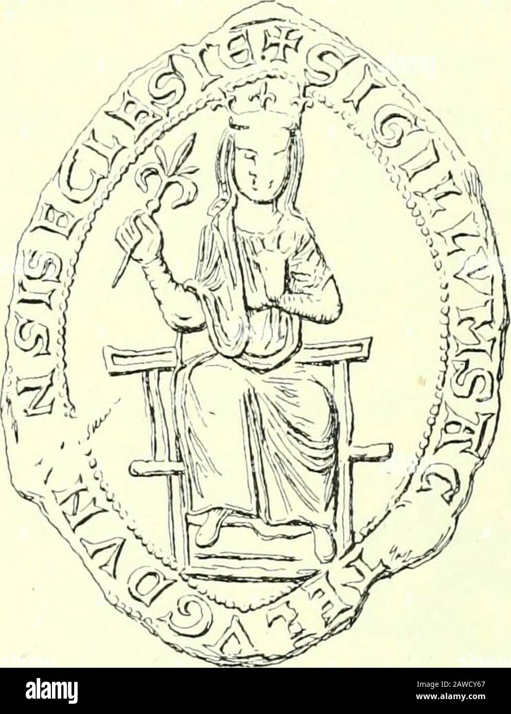 Nouvelle histoire de Lyon et des provinces de Lyonnais, Forez, Beaujolais, Franc-Lyonnais et Dombes. Abb. 343. Abb. 3,1. HUMBKIVr IV AGNÈS DE TIUEUS Associé au gouvernement Femme dHumbert IV du Beaujolais, mort Dor nu lion avant son père en 118 y. De gueules. 3/I8 HIS T OIR E D E L Y O N XIII GOUVERNEMENT ECCLÉSIASTIQUE. Abb. 3/,5.sceau de léglise de lyon SIG1LLYM SANCTE LVGDVNENS1S ECLESIE. LEGLISE de Lyon couronnée, assise surun trône et pächter de la main droite unefleur de LIS, qui rappelle celle que por-Tent les rois de France sur les sceauxdes XIIIE et xiii* siècles. Larbitrage de 11 j3, q Stockfoto