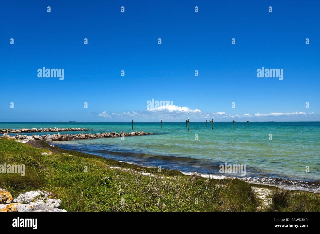 Blick über die Tampa Bay von Anna Maria Island, Florida Stockfoto