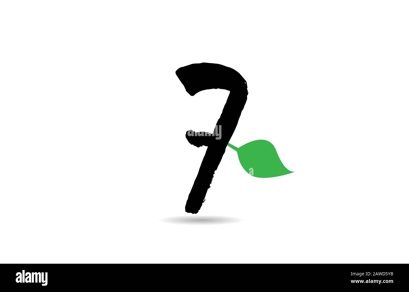 Grunge Nummer 7 sieben handgeschriebene Logo-Icon-Designvorlage für das Unternehmen. Geeignet für den Logotyp Stock Vektor