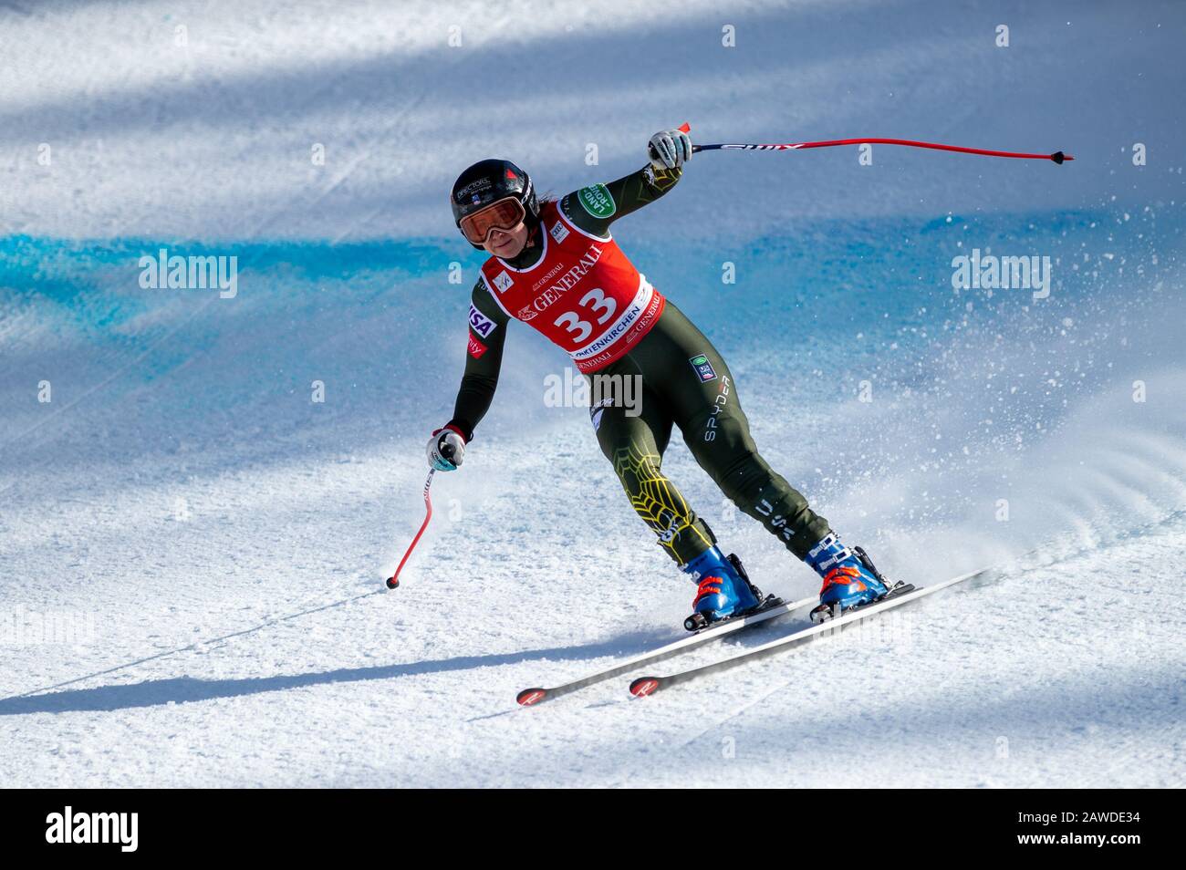 Garmisch Partenkirchen, Deutschland. Februar 2020. : Jacqueline WILES aus den Vereinigten Staaten AT - AUDI FIS-SKI-WELTCUP 2019/20 Womans Downhill - Garmisch Partenkirchen am 8. Februar 2020 in Garmisch Partenkirchen, .(GER OUT) (Foto von Thomas Reiner/ESPA-Images) Credit: European Sports Photographic Agency/Alamy Live News Stockfoto