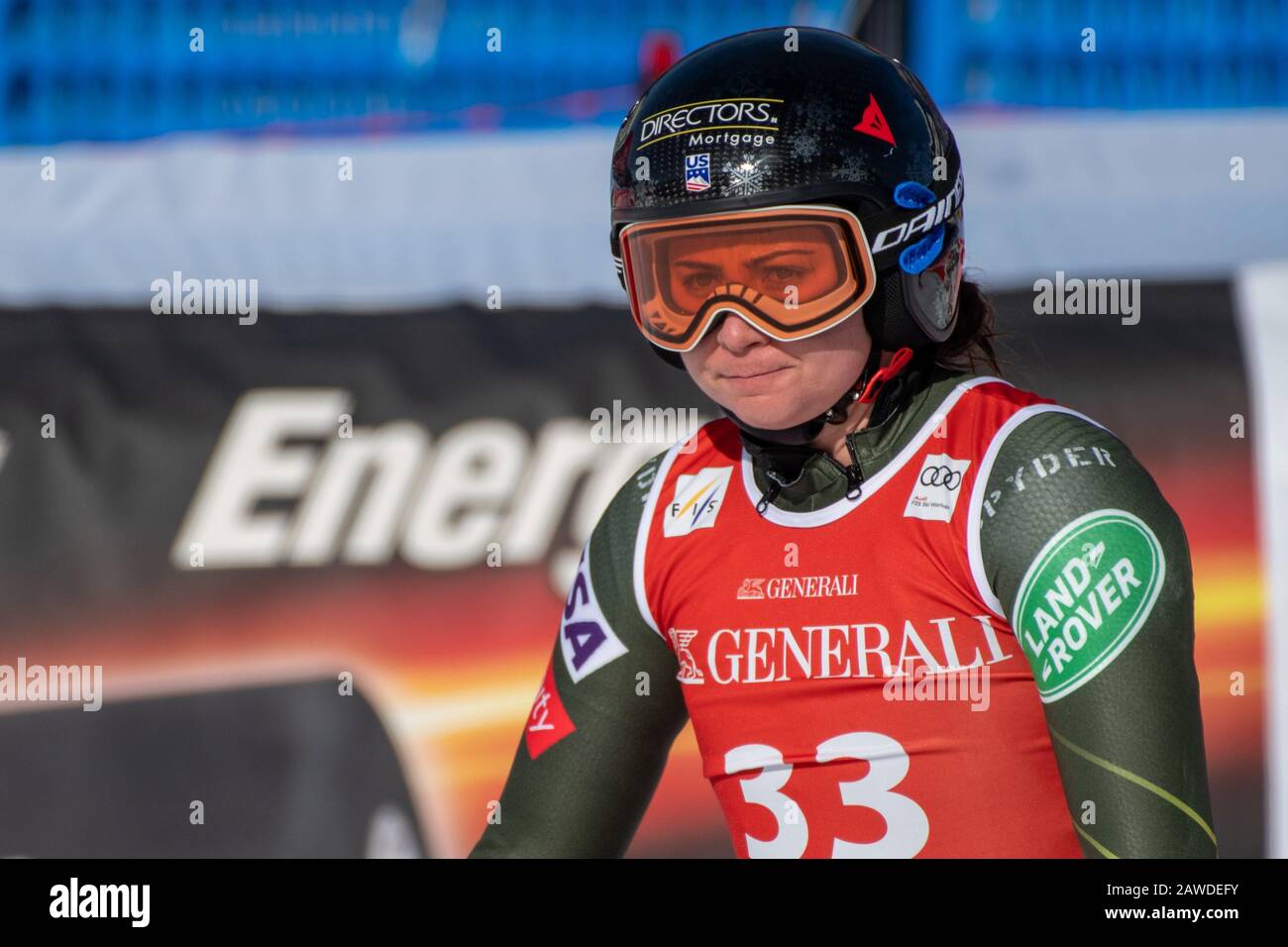 Garmisch Partenkirchen, Deutschland. Februar 2020. Jacqueline WILES aus den Vereinigten Staaten bei - AUDI FIS-SKI-WELTCUP 2019/20 Womans Downhill - Garmisch Partenkirchen am 8. Februar 2020 in Garmisch Partenkirchen. (GER OUT) Credit: Thomas Reiner/ESPA/Alamy Live News Stockfoto