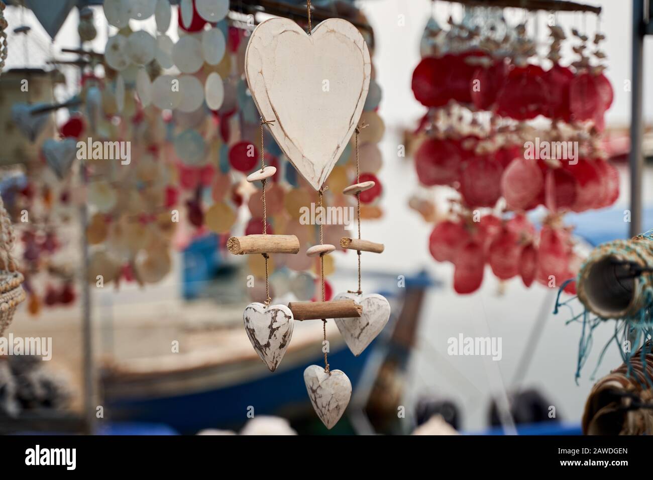 Souvenirs aus handgefertigtes Keramik zu verkaufen auf der Insel Crete, Griechenland, Chania Stockfoto