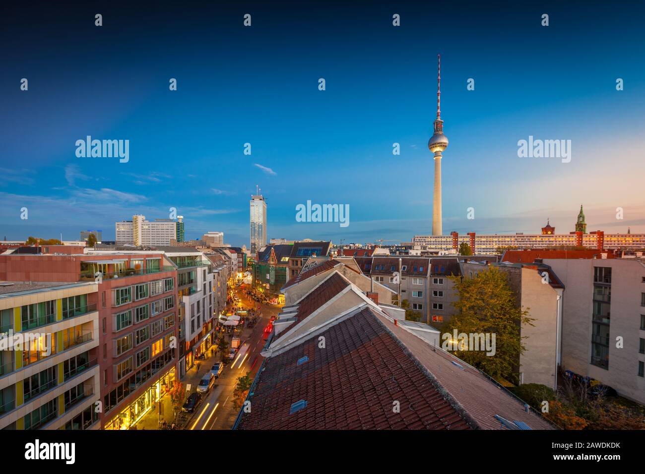 Berlin am Abend Stockfoto