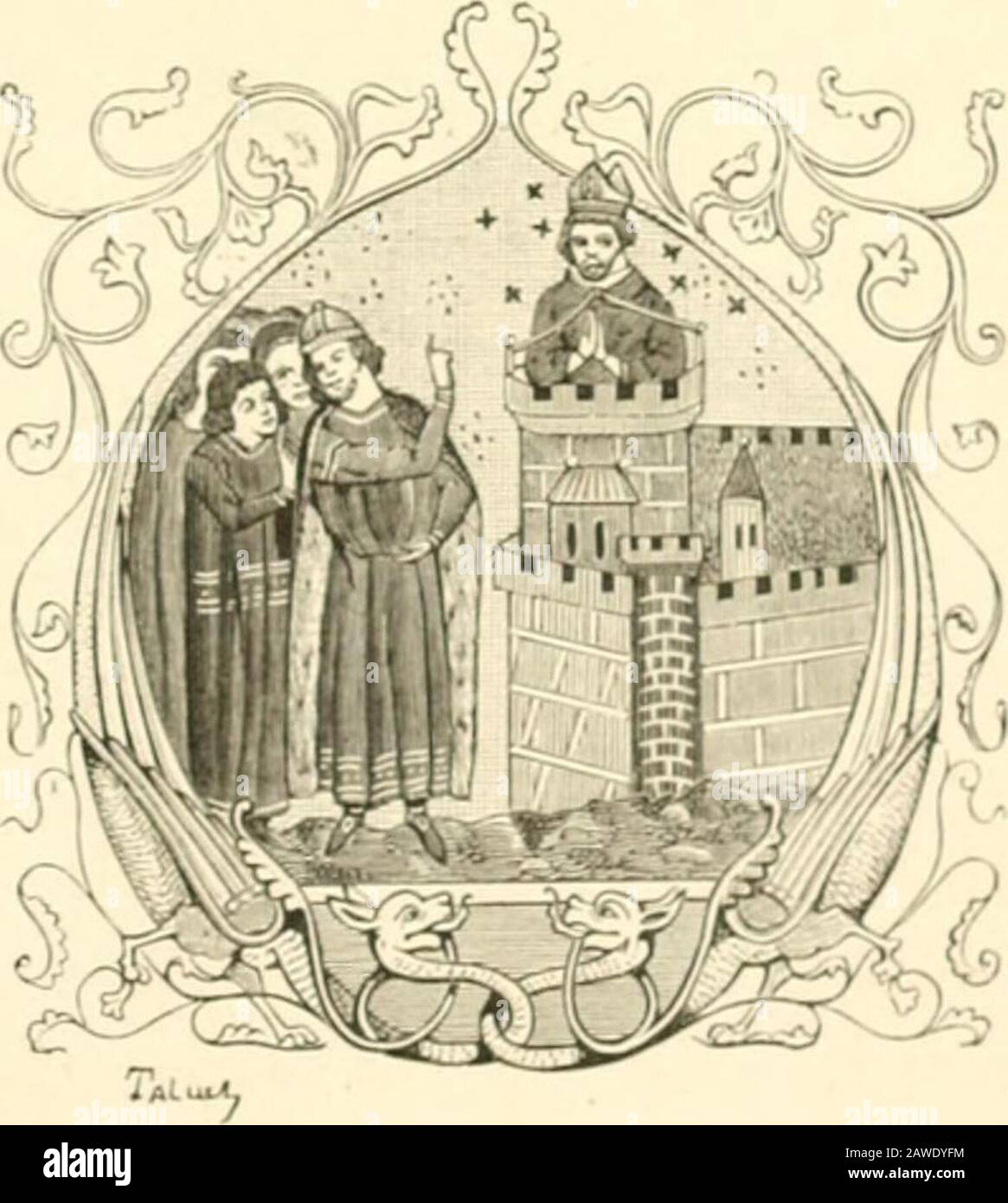 Guillaume de Tyr et ses continuateurs, texte français du 13e siècle, revu et annoté par MPaulin Paris. Substitue cette intercala- A" II83. IJVKK VINGT-DEUXIÈME. 469 en son sens et en sa loiautc; et tantost H bailla t(^ut le pooir ettoute la baillie du roiaume/Frop en orentGrant joietuit li baronet li menu/ pueples, porce quil avoient dit, dès ainçois, que au-trement ne poet estrc la terre en point, [Tandis corn leur duiroi estoient si non puissant] , se touz li fez et li governemenz desbesoignes nestoit bailliez au conte de Triple*. Tion à la fin do la Phrase traduite de GuillaumedeTYr, p Stockfoto