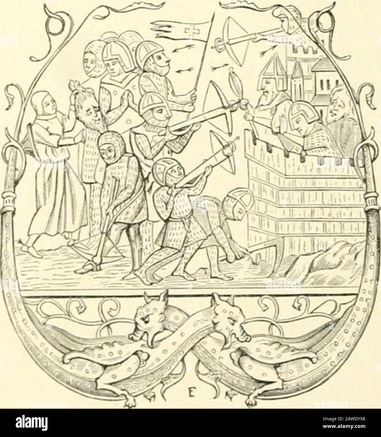 Guillaume de Tyr et ses continuateurs, texte français du 13e siècle, revu et annoté par MPaulin Paris . stcl délivrer ou de combatre aus Turs. MES tandis com ilappareilloicnt leur muetc et metoicnt Taferc en délai, novels leurvindrent, si com il estoit voirs, que Salehadins, qui nestoit miepareceusde sa besoigne faire, avoit jà lechastel pris et fondu toutà terre; Touz ceus quil trova dedenz avoit ocis et menez en prison.Après les autres mésaventures fu ceste choose qui moût descon-forta les nos genz et touz ceus de la terre, et sembla bien questre Sires haïst son pueple; mes quequc H home j Stockfoto