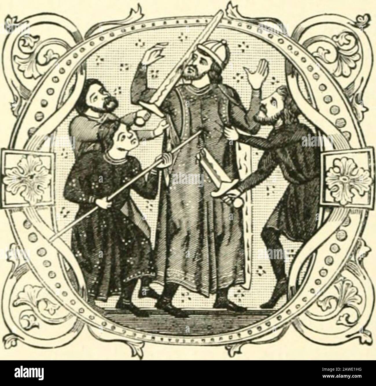 Guillaume de Tyr et ses continuateurs, texte français du 13e siècle, revu et annoté par MPaulin Paris. A largement de lavoirquil trova dedenz le Cahere. Quant cil dAlixandrc et de da-miete et de la terre oient que einsi estoit leur sires morzet que Salehadins avoit conquis le Cahere et Babyloine, et que siGrant gent avoit assemblée, il se pensèrent quil iroicnt à lui àmerci, et quil ne essilient, lier, lier ET quil le recevroientcorne seigneu. Il i alerent, et si tindrent la terre. OC-Konquist ^lo GUILLAUME DE TYR. A 1167, Salehadins la terre daägypte. Quant il ot la terre, si g Stockfoto