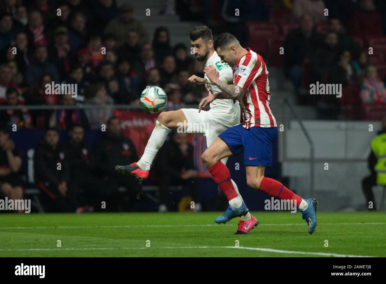 Madrid, Spanien. Februar 2020. VITOLO UND ALVARO VADILLO BEIM SPIEL ATLETICO DE MADRID GEGEN GRANADA IM WANDA METROPOLITANO STADION. Samstag, 26. FEBRUAR 2020 Kredit: Cordon PRESS/Alamy Live News Stockfoto